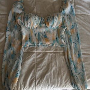 Privy Blue and Orange Women's Blouse